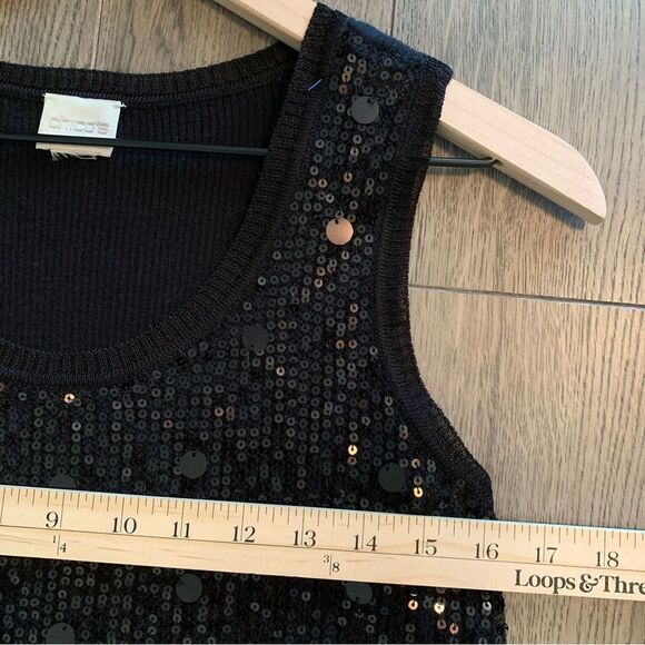CHICO’S Sequins Tank Top Women’s Small Black. - Picture 7 of 10
